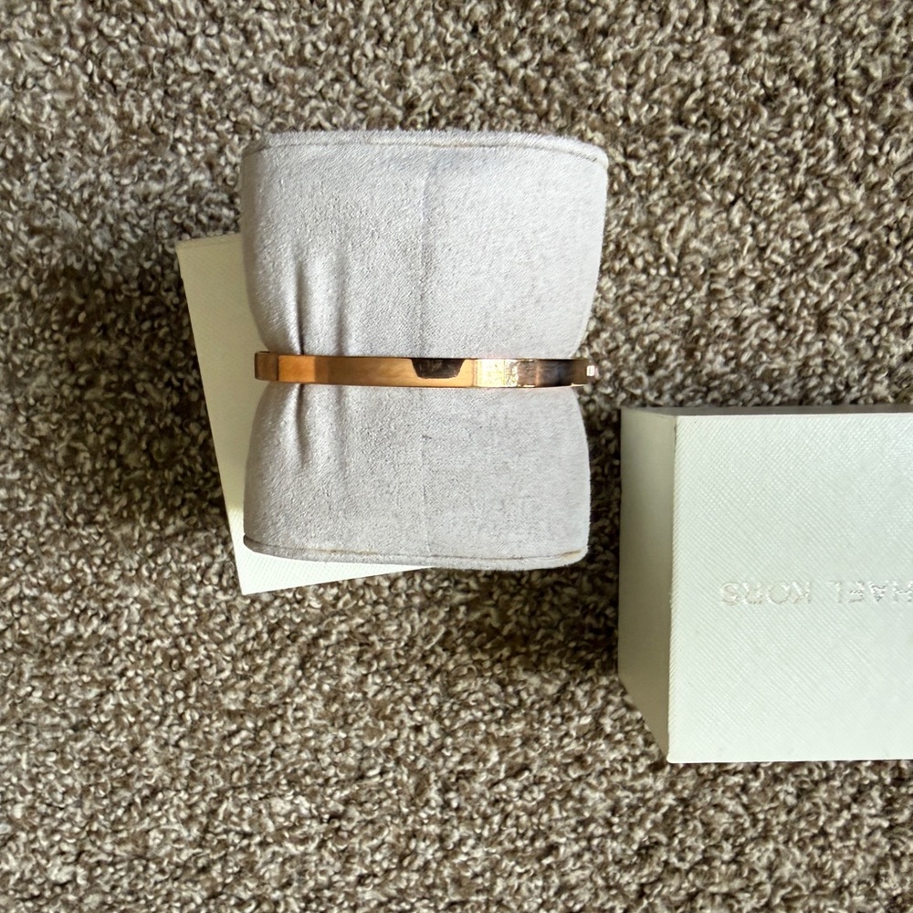 Michael Kors Rose Gold Crystal MK Bangle Watch - Picture 4 of 7